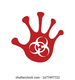 covid-19 stop hand corona viruses vector