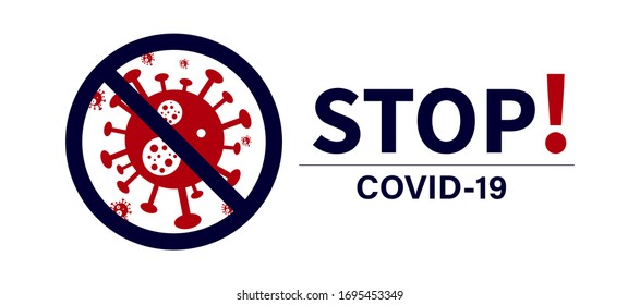 Covid-19 Stopp Symbol, Vektorillustration Illustration, Typografie Design, Coronavirus.