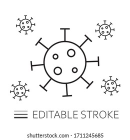 Covid-19 stroke Symbol. flat coronavirus icon