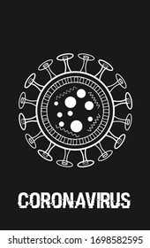Covid-19 symbol. Vector symbol with a black background.