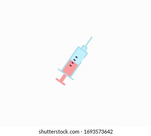 COVID19. Syringe flat concept icon