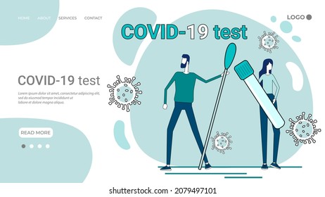 COVID-19 test .A poster calling for compliance with safety measures during the COVID-19 coronavirus epidemic. Personal hygiene and safety.Flat vector illustration.