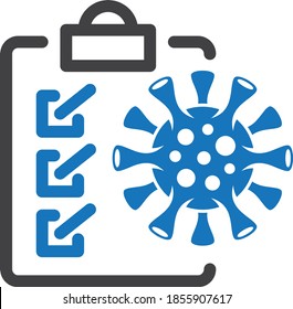 COVID-19 test board icon. Novel Coronavirus Disease 2019-nCov Pandemic illness health care message business concept. Medical checklist report with approved coronavirus diagnosis sign 