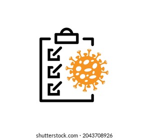 COVID-19 test board icon. Novel Coronavirus Disease 2019-nCov Pandemic illness health care message business concept. Medical checklist report with approved coronavirus diagnosis sign