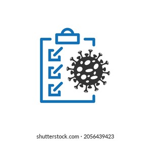 COVID-19 test board icon. Novel Coronavirus Disease 2019-nCov Pandemic illness health care message business concept. Medical checklist report with approved coronavirus diagnosis sign