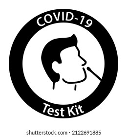 Covid-19 test kit icon. Template isolated on white background. 2D simple flat style graphic design. Can be used for health campaign or any purposes. Vector EPS10