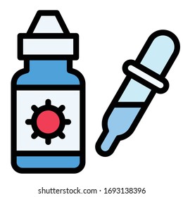 COVID-19 test vector illustration, filled design icon