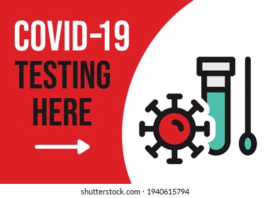 Covid19 Testing Here Sign. Nasal Swab Testing