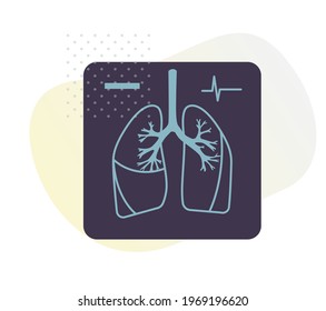 Covid-19 Testing - Human Lungs Röntgen - Illustration als EPS10 Datei