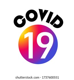 texto covid-19, icono ilustración de vector signo diseño de camiseta