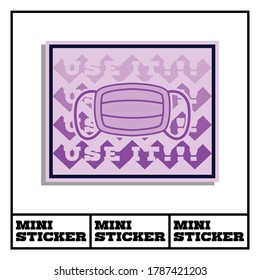 Covid-19 theme mini sticker. Use mask instruction. Vector stock file. Eps 10 format file. 