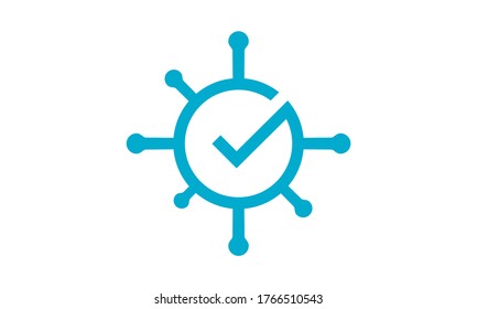 covid19 tick icon logo vector illustration