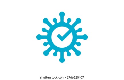 covid19 tick  icon logo vector illustration