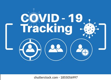 Covid-19-Tracking - Vektorgrafik auf blauem Hintergrund