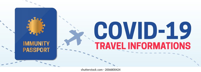 Covid-19 Travel Informations Background Illustration with Immunity Passport