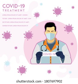 COVID-19 treatment in doctor help center. Doctor COVID-19 treatment. coronavirus treatment