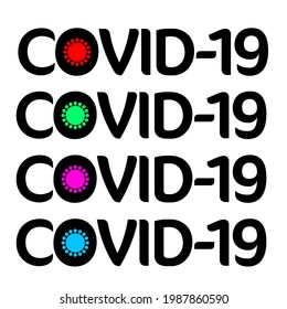 COVID-19 typography corona virus vector clipart