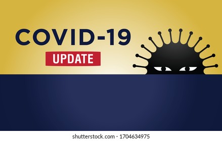 Covid-19 Update Design. Coronavirus Vector Illustration. Banner Background. 
