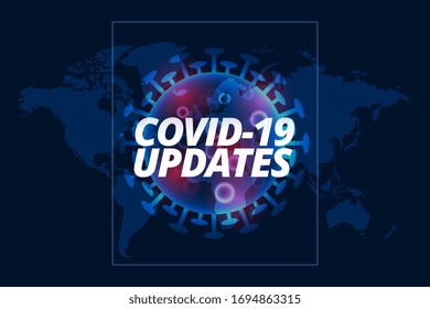 covid-19 aktualisiert Hintergrund mit Vorlage für Viruszellen