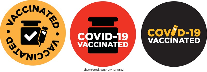 covid-19 vaccinated guarantee icon signage