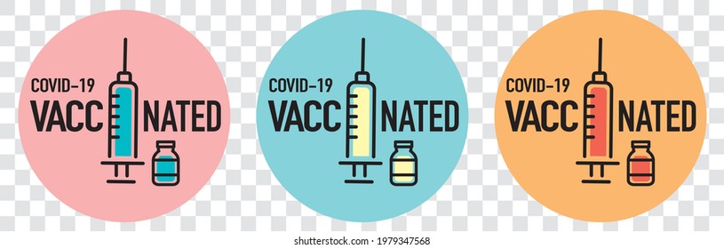 covid-19 vaccinated guarantee icon signage