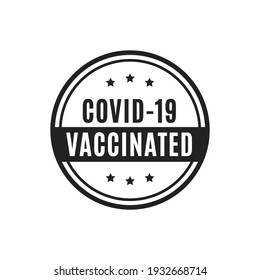 Covid-19 Vaccinated Sticker, Covid Sticker, Covid-19 I Got Vaccinated Sticker, Coronavirus Vaccination Label, Vector Illustration Background