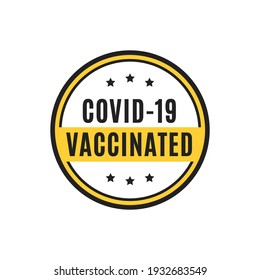 Covid-19 Vaccinated Sticker, Covid Sticker, Covid-19 I Got Vaccinated Sticker, Coronavirus Vaccination Label, I Am Vaccinated, Omicron Variant, Delta Virus, IHU Virus, Vector Illustration Background