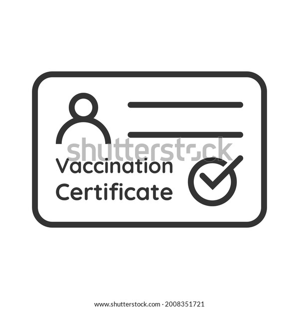 Covid-19\
Vaccination Certificate Icon Illustration. Card as proof that you\
have been vaccinated against the corona\
virus