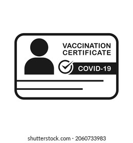 Covid-19 Vaccination Certificate. vaccine id card vector illustration icon design