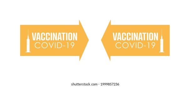 Covid-19 vaccination. Flat vector badge.