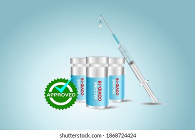 COVID-19 vaccination testing and approved. Healthcare and medical concept.