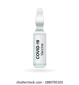 Covid-19 vaccination vector background. Covid19 coronavirus vaccine bottles and syringe injection tools for covid-19 immunization