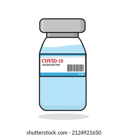 COVID-19 vaccine ampoule flat vector,vaccine icon design illustration background wallpaper