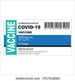 covid-19 vaccine bottle prescriptions label mock-up design