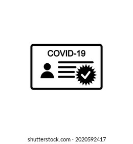 Covid-19 Vaccine Card Icon With Check Mark , Vaccination Against Covid-19, Vaccine Certificate Passport Medical Card