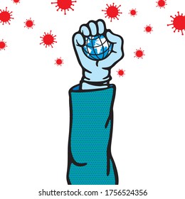 Covid-19 Vaccine Concept, Advertising, Illustration design. art, line, drawing, cartoon, funny
