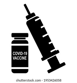 Covid-19 vaccine icon on white background 