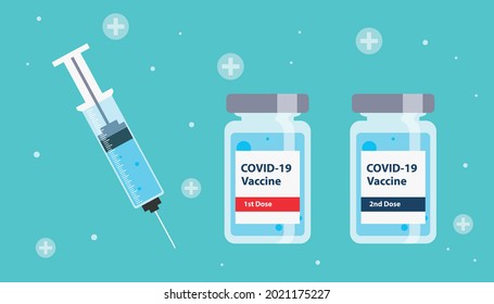 Covid-19 Vaccine Injection First And Second Dose 