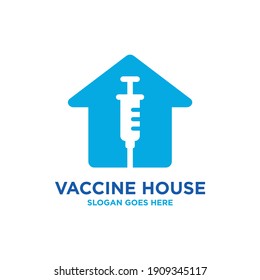 Covid-19 vaccine logo with the concept of a house