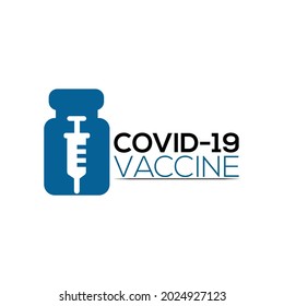 Covid-19 vaccine logo design. Flat vaccine logo.