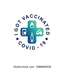 covid-19 vaccine logo, i got my covid-19 vaccine vector template