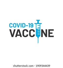 Covid-19 vaccine logo vector illustration