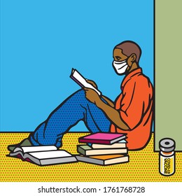 COVID-19 Vaccine lovers Concept, Illustration design, pattern, art, line, drawing, cartoon, funny.