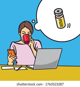 COVID-19 Vaccine lovers Concept, Illustration design, pattern, art, line, drawing, cartoon, funny.