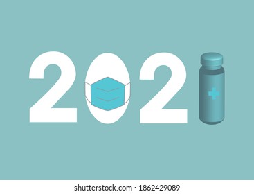 covid-19 vaccine with mask in 2021