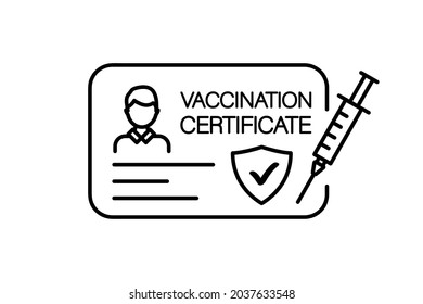 Covid-19 vaccine passport. Vaccination certificate, medical card or passport for travel in time pandemic. Vector illustration of vaccination card, Male and female. International immunity certificate