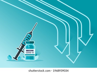 Covid-19 Valor De La Demanda De Valores De Precios De Vacunas Disminución De La Caída De La Demanda De Valores Reducida Informe Estadístico Con Diagrama Gráfico Gráfico Gráfico Vector De Ilustración. Se puede usar para infografía digital e imprimible. 