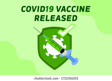 Covid19 Vaccine Released, suitable graphic for the update news.