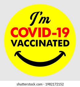 COVID-19 VACCINE SMILE STICKER VECTOR ART