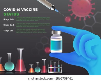 Covid-19 Vaccine Status Concept Based Poster Design For Vaccine Research And Development.